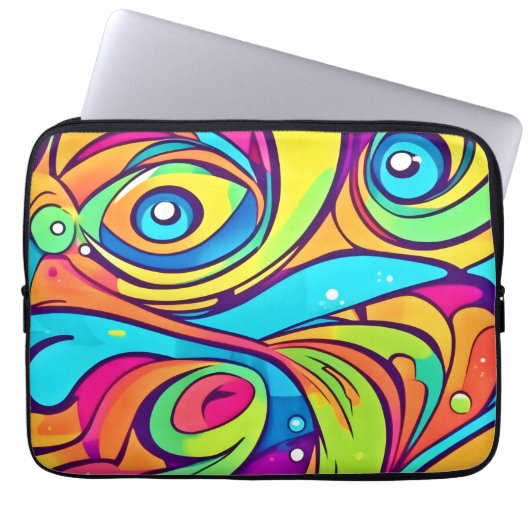 Lebhaftes Abstraktes Design Laptopschutzhülle (Vorderseite)