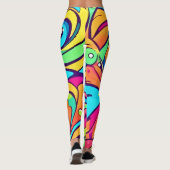 Lebhaftes Abstraktes Design Leggings (Rückseite)