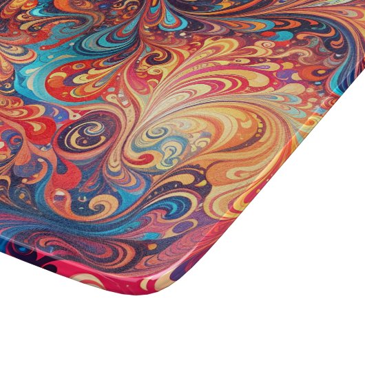 Lebhaftes abstraktes Design Schneidebrett (Ecke)