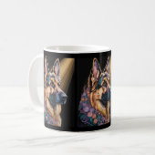 Lebhaftes Abstraktes Dog-Portrait Kaffeetasse (Vorderseite Links)