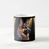 Lebhaftes Abstraktes Dog-Portrait Kaffeetasse (Mittel)