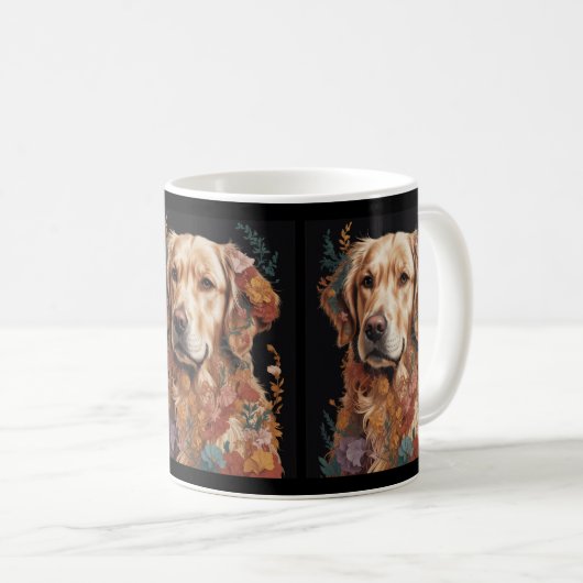 Lebhaftes Abstraktes Dog-Portrait Kaffeetasse (VorderseiteRechts)