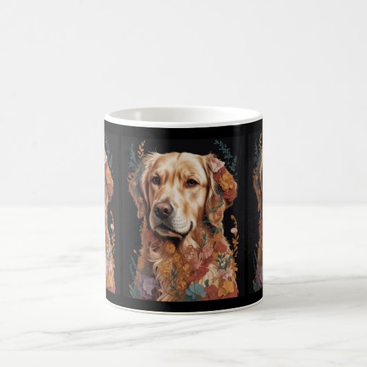 Lebhaftes Abstraktes Dog-Portrait Kaffeetasse (Mittel)