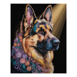 Lebhaftes Abstraktes Dog-Portrait Poster