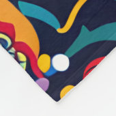 Lebhaftes Abstraktes ethnisches Huichol-Stammmuste Fleecedecke (Ecke)