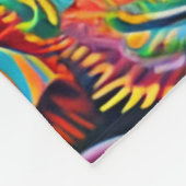 Lebhaftes Abstraktes ethnisches Huichol-Stammmuste Fleecedecke (Ecke)