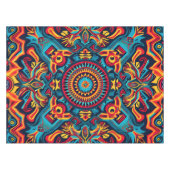 Lebhaftes Abstraktes ethnisches Huichol-Stammmuste Tischdecke (Vorderseite (Horizontal))