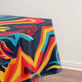 Lebhaftes Abstraktes ethnisches Huichol-Stammmuste Tischdecke