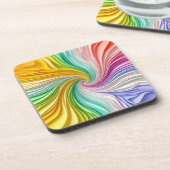 Lebhaftes, Abstraktes, farbenfrohes Papierschlauch Getränkeuntersetzer (Linke Seite)