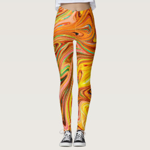 Lebhaftes Abstraktes Farbmuster Leggings