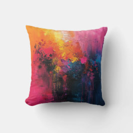Lebhaftes Abstraktes Farbtupfer-Kissen Kissen