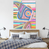 Lebhaftes Abstraktes geometrisches Streifenmuster Leinwanddruck (Insitu (Schlafzimmer))