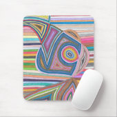 Lebhaftes Abstraktes geometrisches Streifenmuster Mousepad (Mit Mouse)