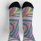 Lebhaftes Abstraktes geometrisches Streifenmuster Socken (Oben)