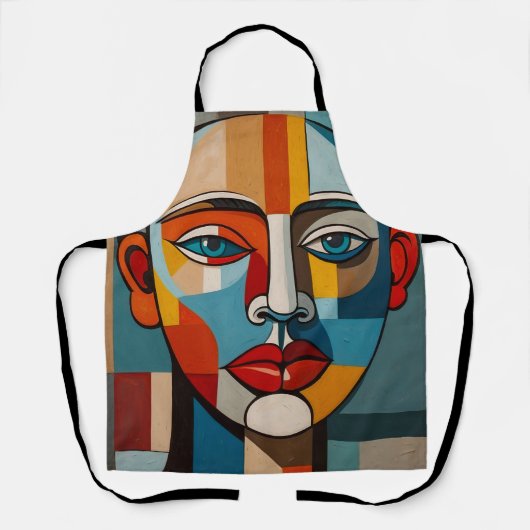 Lebhaftes Abstraktes Gesichtsbild Schürze (Vorderseite)
