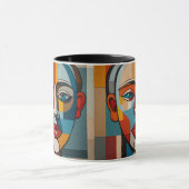 Lebhaftes Abstraktes Gesichtsbild Tasse (Zentrum)