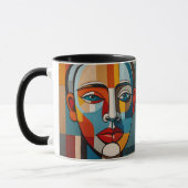 Lebhaftes Abstraktes Gesichtsbild Tasse (Links)