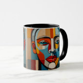 Lebhaftes Abstraktes Gesichtsbild Tasse (VorderseiteRechts)