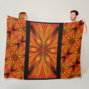 Lebhaftes Abstraktes Golden Daffodil Boho Design Fleecedecke
