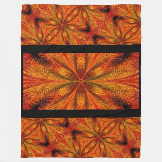 Lebhaftes Abstraktes Golden Daffodil Boho Design Fleecedecke (Vorderseite)