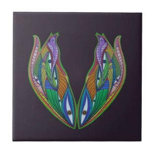 Lebhaftes Abstraktes Kunstwerk - Visionäre Psyched Fliese