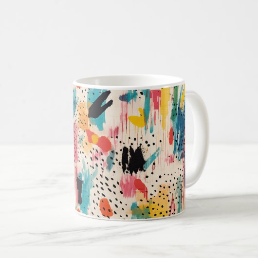 Lebhaftes Abstraktes Muster Kaffeetasse (VorderseiteRechts)