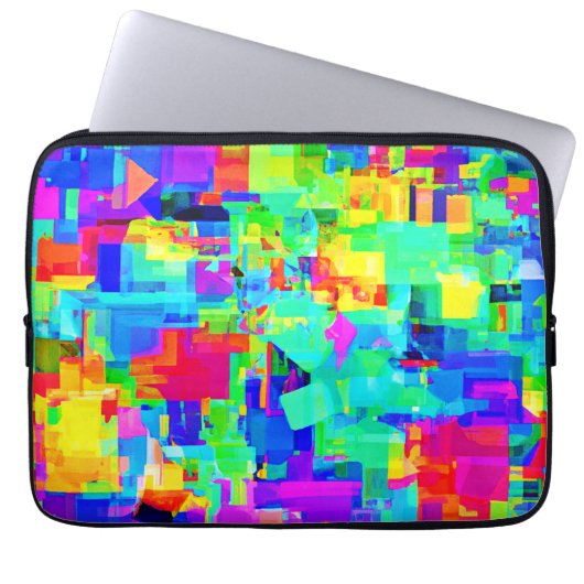 Lebhaftes Abstraktes Muster Laptopschutzhülle (Vorderseite)