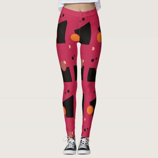 Lebhaftes, Abstraktes Muster Leggings (Vorderseite)