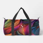 Lebhaftes Abstraktes Muster, Monogramm Duffle Bag (Vorderseite)