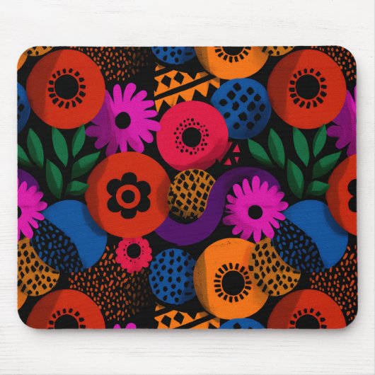 Lebhaftes Abstraktes Muster und geometrisches Must Mousepad (Vorne)