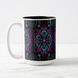 Lebhaftes Abstraktes Muster Zweifarbige Tasse