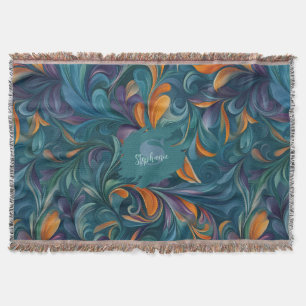 Lebhaftes Abstraktes Paisley-Inspiriert Muster (2) Decke