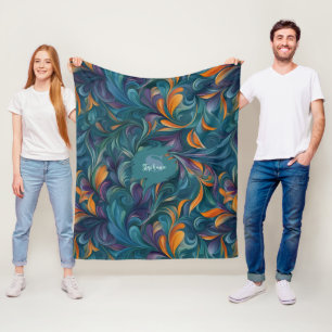 Lebhaftes Abstraktes Paisley-Inspiriert Muster (2) Fleecedecke