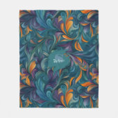 Lebhaftes Abstraktes Paisley-Inspiriert Muster (2) Fleecedecke (Vorderseite)