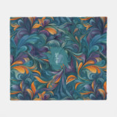 Lebhaftes Abstraktes Paisley-Inspiriert Muster (2) Fleecedecke (Vorderseite (Horizontal))