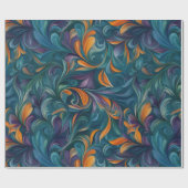 Lebhaftes Abstraktes Paisley-Inspiriert Muster (2) Geschenkpapier (Flach)