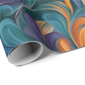 Lebhaftes Abstraktes Paisley-Inspiriert Muster (2) Geschenkpapier (Rolleneckpunkt)
