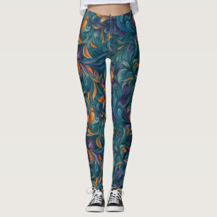 Lebhaftes Abstraktes Paisley-Inspiriert Muster (2) Leggings