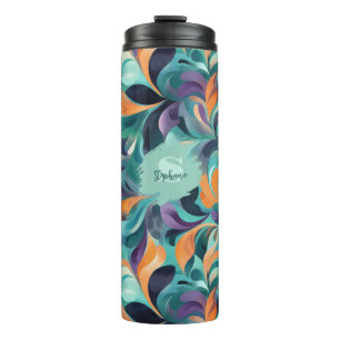 Lebhaftes Abstraktes Paisley-Inspiriert Muster Thermosbecher