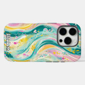 Lebhaftes Abstraktes Ping und Aquamarine Wirbel Case-Mate iPhone Hülle (Rückseite (Horizontal))
