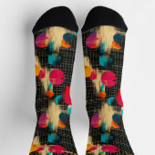 Lebhaftes Abstraktes Pinselmuster Socken (Oben)