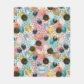 Lebhaftes Abstraktes Pinselstrich und Polka Dot Pa Fleecedecke (Vorderseite)