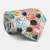 Lebhaftes Abstraktes Pinselstrich und Polka Dot Pa Krawatte (Gerollt)