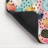 Lebhaftes Abstraktes Pinselstrich und Polka Dot Pa Mousepad (Ecke)