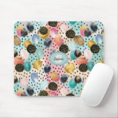Lebhaftes Abstraktes Pinselstrich und Polka Dot Pa Mousepad (Mit Mouse)