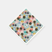 Lebhaftes Abstraktes Pinselstrich und Polka Dot Pa Serviette (Ecke)