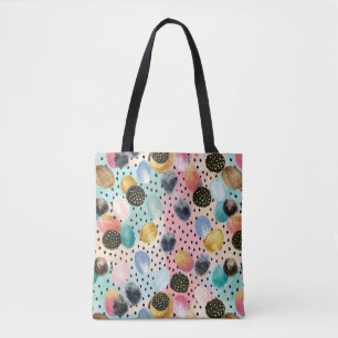 Lebhaftes Abstraktes Pinselstrich und Polka Dot Pa Tasche