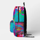 Lebhaftes Abstraktes Portrait Bedruckter Rucksack (Rechts)