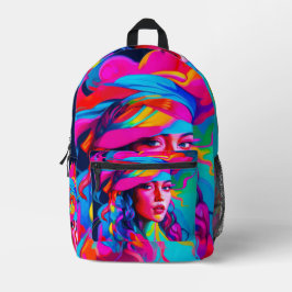 Lebhaftes Abstraktes Portrait Bedruckter Rucksack