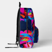 Lebhaftes Abstraktes Portrait Bedruckter Rucksack (Links)